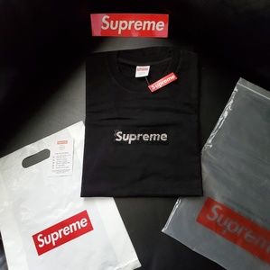 Supreme  Swarovski Box logo T shirt